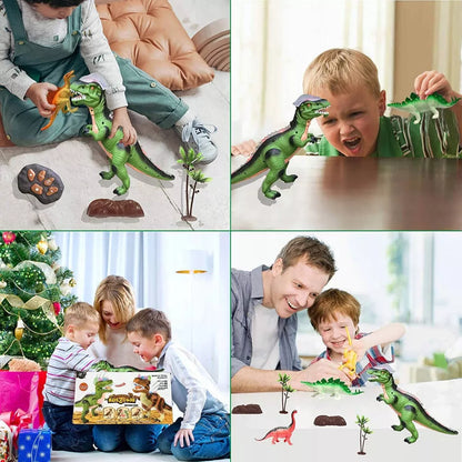 HollaKids nuotoliniu būdu valdomas kovinis T-Rex dinozauras, vaikšto, riaumoja, šviečia ir šoka