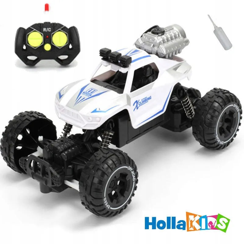 HollaKids Spray Climber nuotoliniu būdu valdomas visureigis su dūmų efektu, šviesomis ir pulteliu