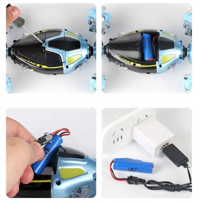 HollaKids „Twister Drift“ nuotoliniu būdu valdomas 4x4 automobilis su gestų valdymu ir LED šviesomis