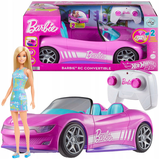 „Hot Wheels Barbie“ rožinis nuotoliniu būdu valdomas kabrioletas + lėlė