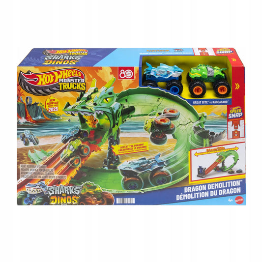 „Hot Wheels Monster Trucks“ trasa „Rykliai prieš dinozaurus: drakono lenktynės“