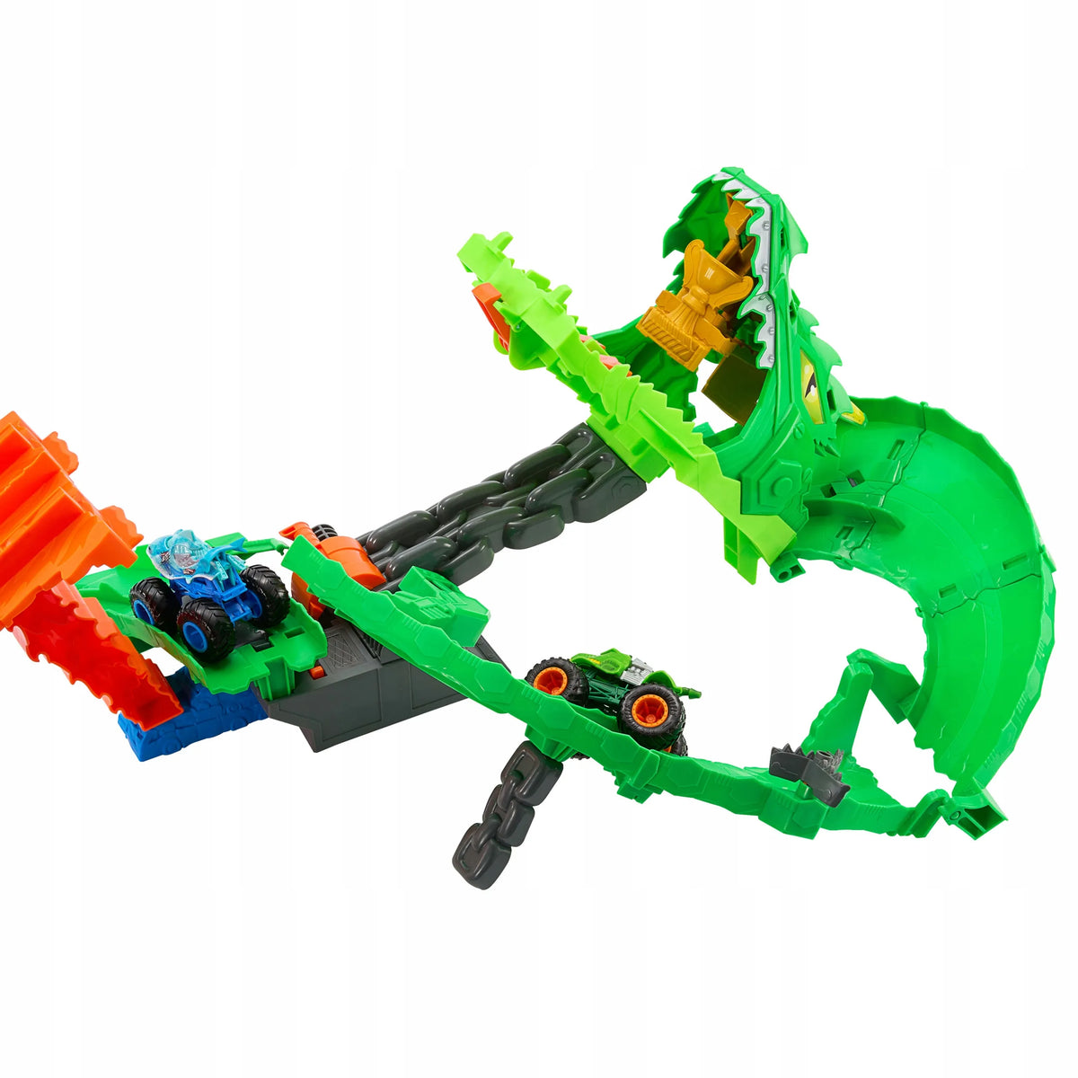 „Hot Wheels Monster Trucks“ trasa „Rykliai prieš dinozaurus: drakono lenktynės“