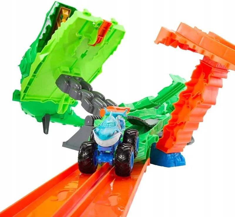 „Hot Wheels Monster Trucks“ trasa „Rykliai prieš dinozaurus: drakono lenktynės“