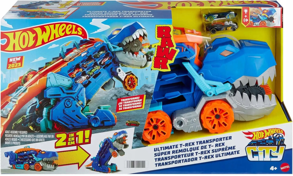 „Hot Wheels“ T-rekso mega transporteris su lenktynių trasa ir 2 automobiliukais