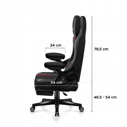 „Huzaro Force 4.6 Carbon“ žaidimų krėslas su reguliavimu ir juosmens atrama