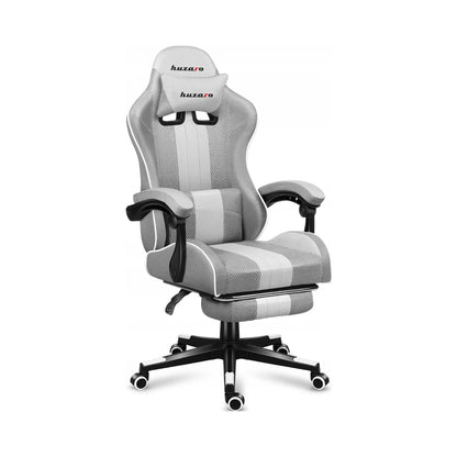 Huzaro Force 4.7 White Mesh žaidimų kėdė su kojų atrama