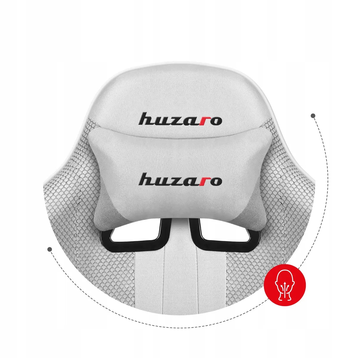 Huzaro Force 4.7 White Mesh žaidimų kėdė su kojų atrama