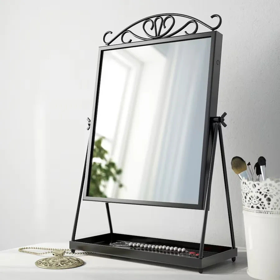IKEA KARMSUND juodas stalo veidrodis, 27 × 43 cm