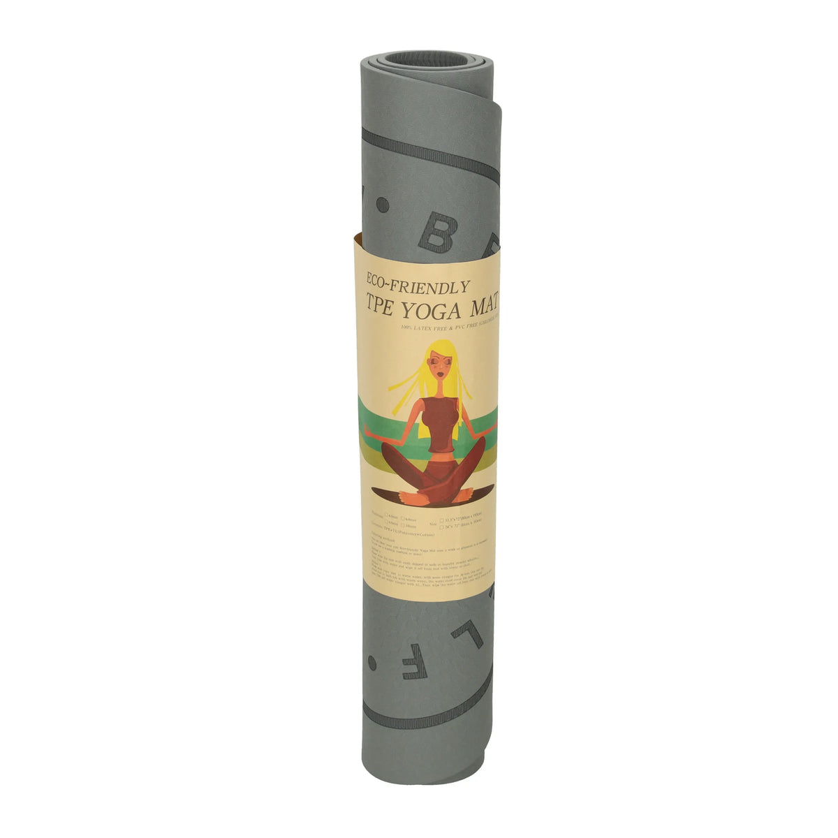Ikonka fitneso ir jogos kilimėlis, neslystantis ir slopinantis garsą, 125 × 61,5 × 0,6 cm