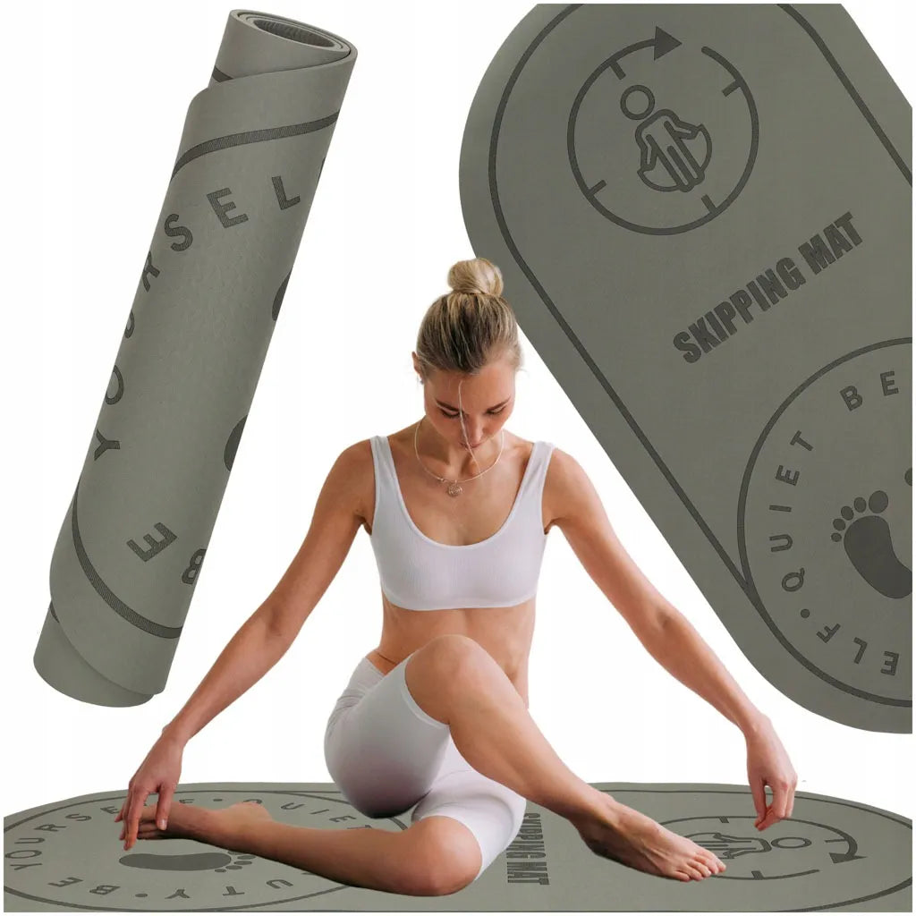 Ikonka fitneso ir jogos kilimėlis, neslystantis ir slopinantis garsą, 125 × 61,5 × 0,6 cm