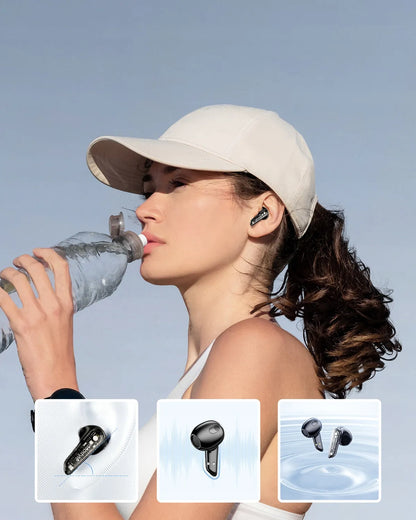 INNOSTYLE „ClearSonics“ belaidės į ausis įstatomos „Bluetooth 5.3“ ausinės su mikrofonu ir įkrovimo dėklu