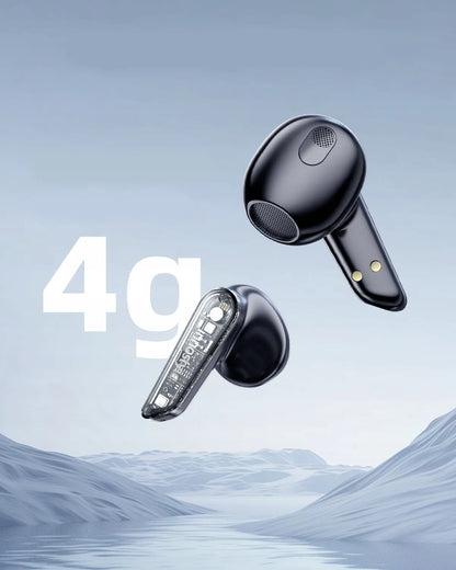 INNOSTYLE „ClearSonics“ belaidės į ausis įstatomos „Bluetooth 5.3“ ausinės su mikrofonu ir įkrovimo dėklu