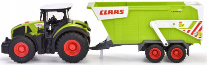 Interaktyvus „Claas“ traktorius su priekaba, 64 cm, ir dinozaurų figūrėlės dėžutėje