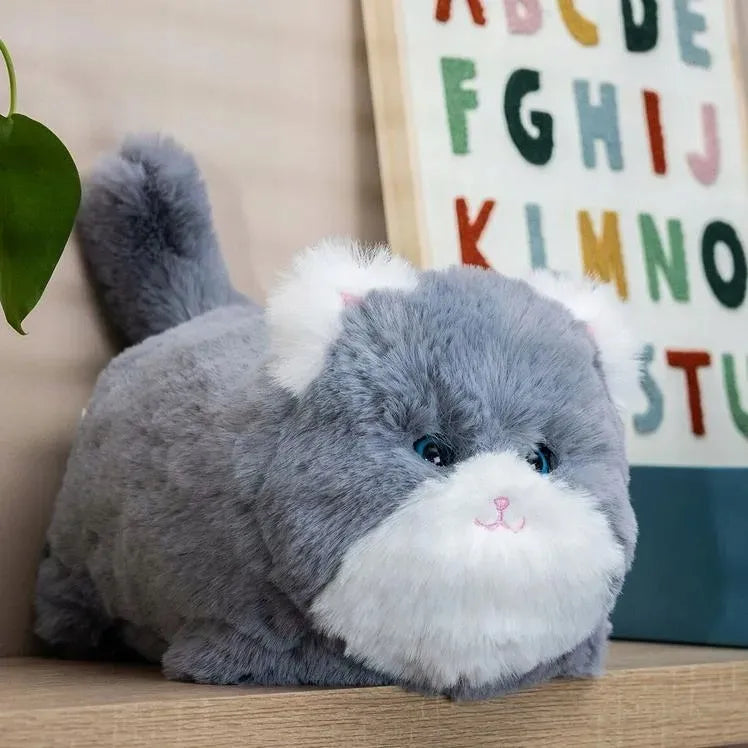 Interaktyvus pilkas kačiukas Huggy Luv, reaguojantis į prisilietimus ir garsus