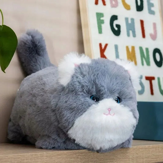 Interaktyvus pilkas kačiukas Huggy Luv, reaguojantis į prisilietimus ir garsus