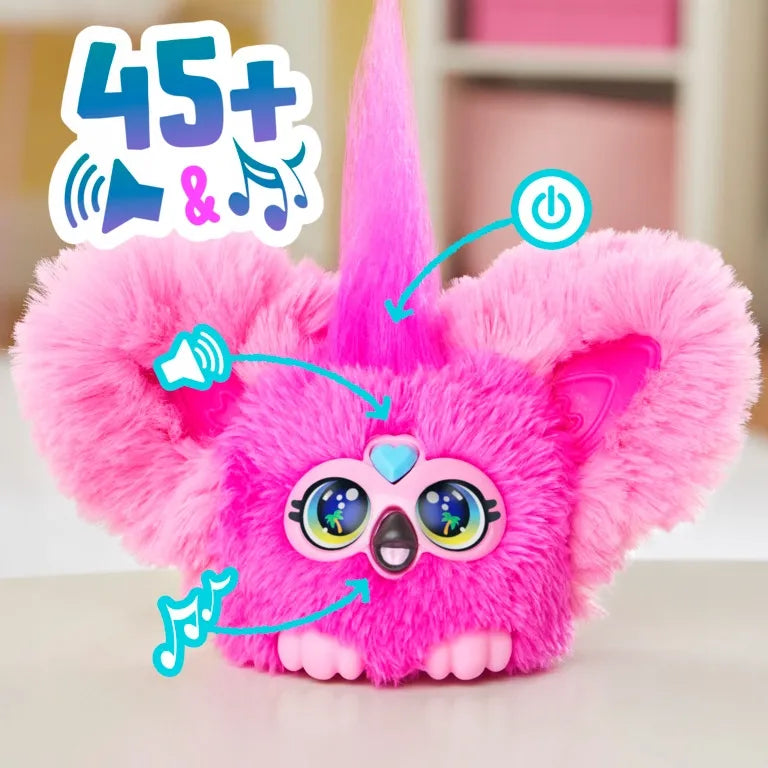 Interaktyvus pliušinis žaislas FURBY FURBLETS FLAMING FLO-FLO, 45 skirtingos reakcijos