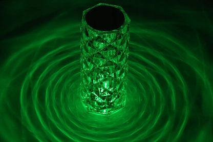 „Interlook Diamond“ krištolo efekto LED naktinė lempa, rožės formos, liečiama, RGB, su pulteliu