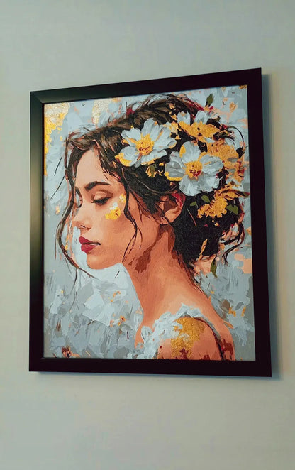 „iPicasso“ tapyba pagal numerius, auksiniai metalizuoti dažai, 40 × 50 cm, ant porėmio