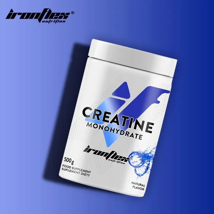 IronFlex kreatino monohidratas, 500 g, natūralaus skonio, milteliai