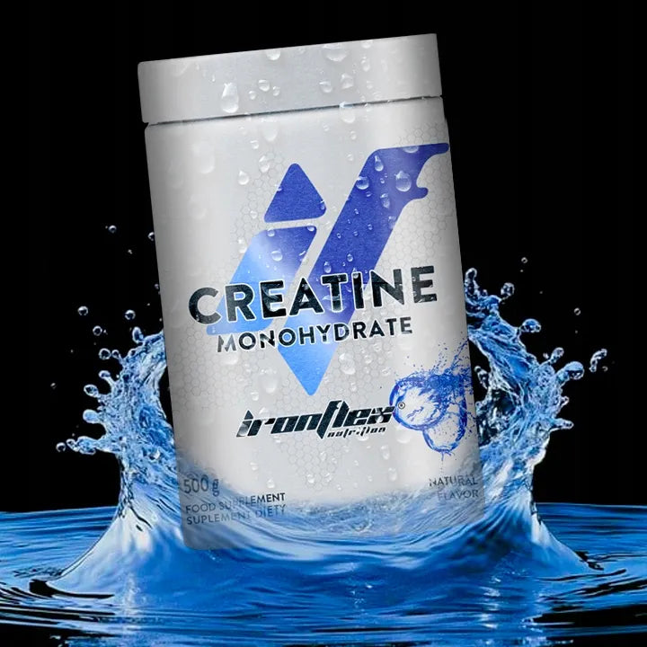 IronFlex kreatino monohidratas, 500 g, natūralaus skonio, milteliai