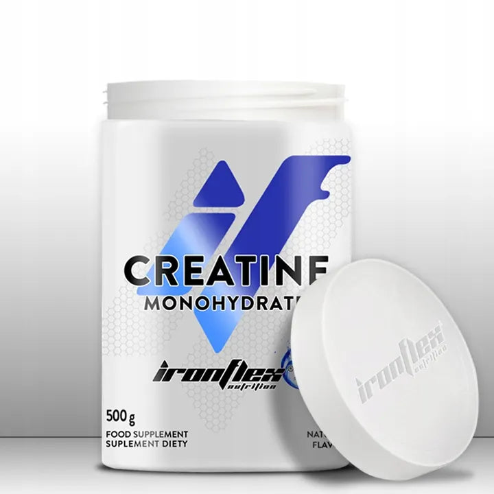 IronFlex kreatino monohidratas, 500 g, natūralaus skonio, milteliai