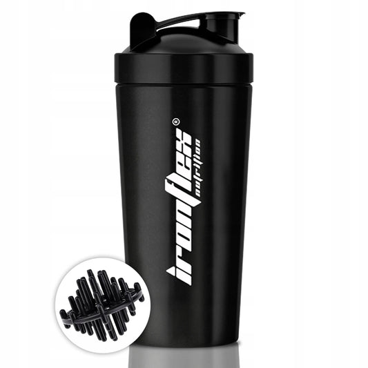 IRONFLEX STEEL SHAKER 750ml sandarus plaktuvė maisto papildams sporto salei ir treniruotėms