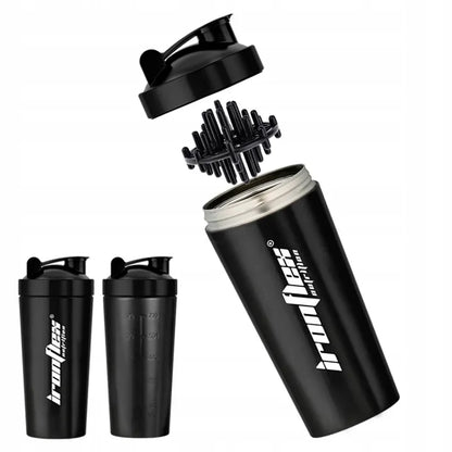 IRONFLEX STEEL SHAKER 750ml sandarus plaktuvė maisto papildams sporto salei ir treniruotėms