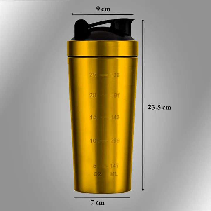 IRONFLEX STEEL SHAKER 750ml sandarus plaktuvėlis papildams sporto salei ir treniruotėms