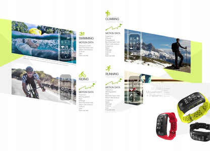 Išmanioji apyrankė, turistinė GPS smartapyrankė, HR monitoriaus programa, TFT ekranas, juoda