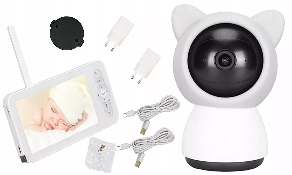 Išmanioji elektroninė auklė Sone su WiFi kamera, FULL HD, 5" LCD ekranu ir 4x priartinimu