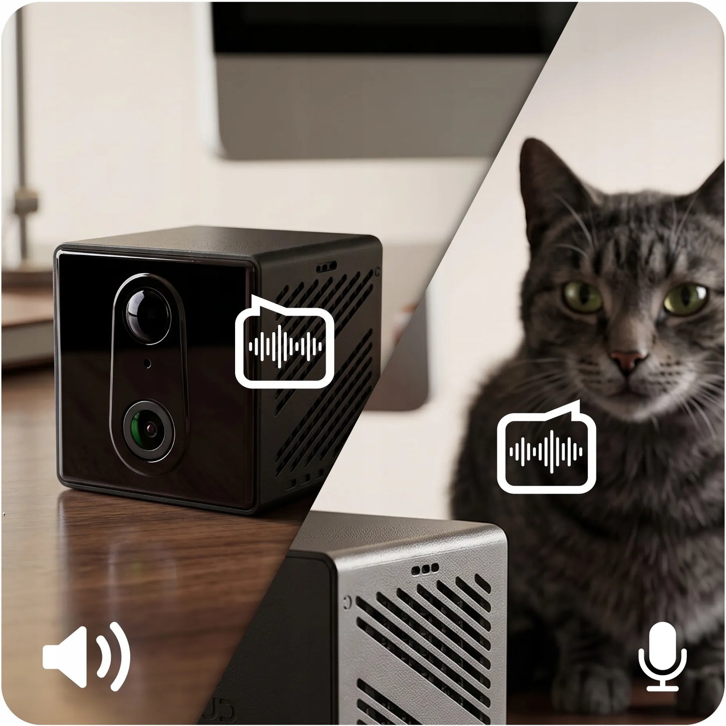 Išmanioji mini 4G IP kamera 3MPx FULL HD, juoda