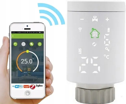 Išmanioji termostato galvutė TUYA ZigBee WiFi