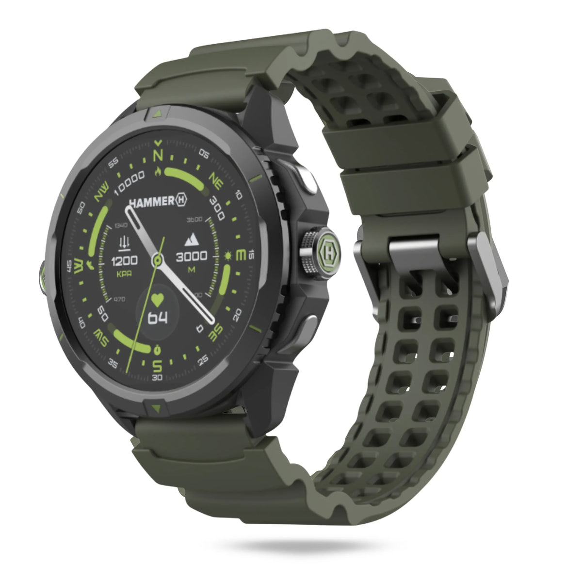 Išmanusis laikrodis Hammer Watch 2 Military Edition, GPS, AMOLED, atsparumas vandeniui 5 ATM