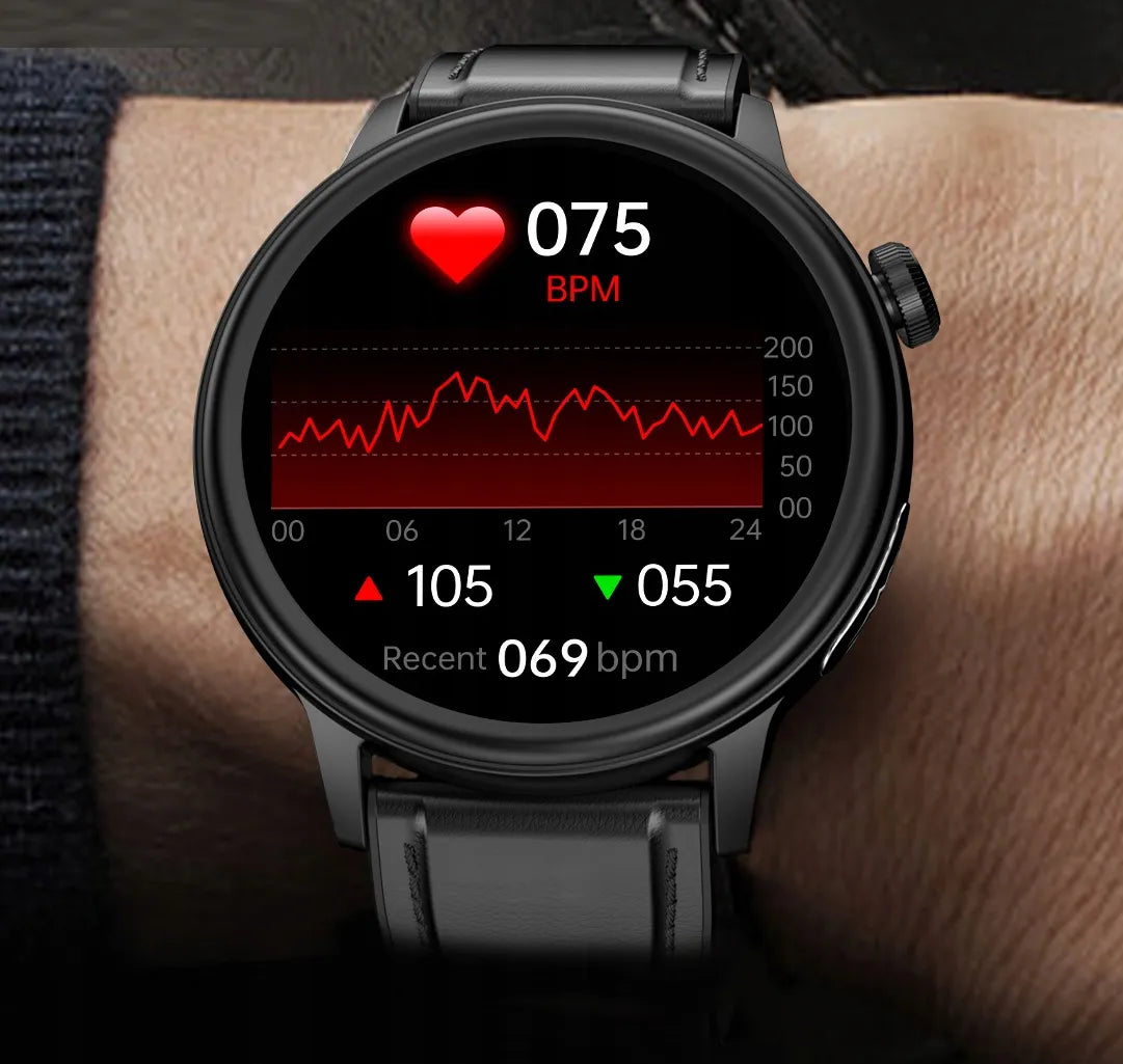 Išmanusis laikrodis senjorams su EKG, gliukozės, cholesterolio ir kraujospūdžio matavimo funkcijomis