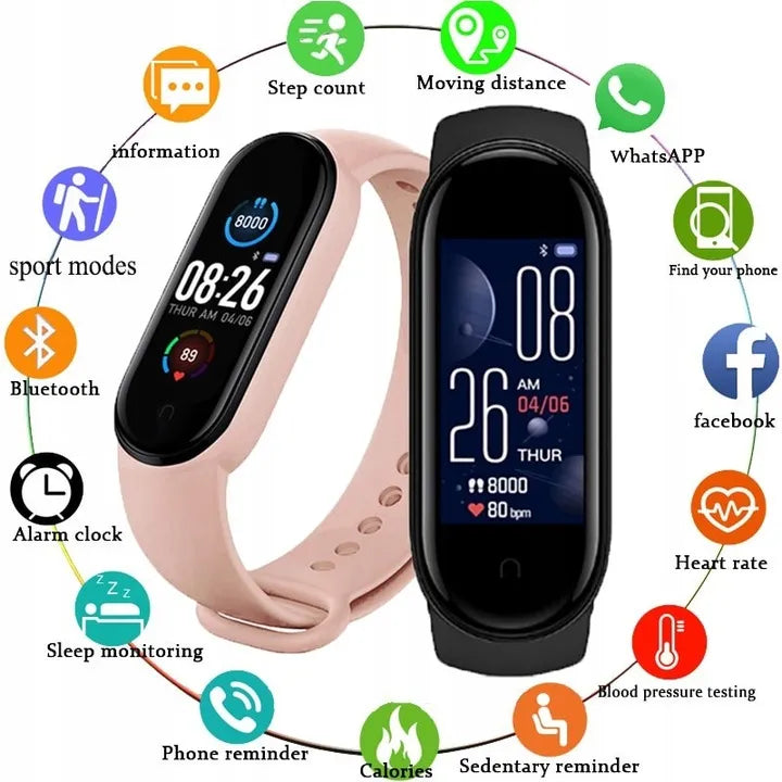 Išmanusis laikrodis SMARTBAND pulsometras / žingsniamatis