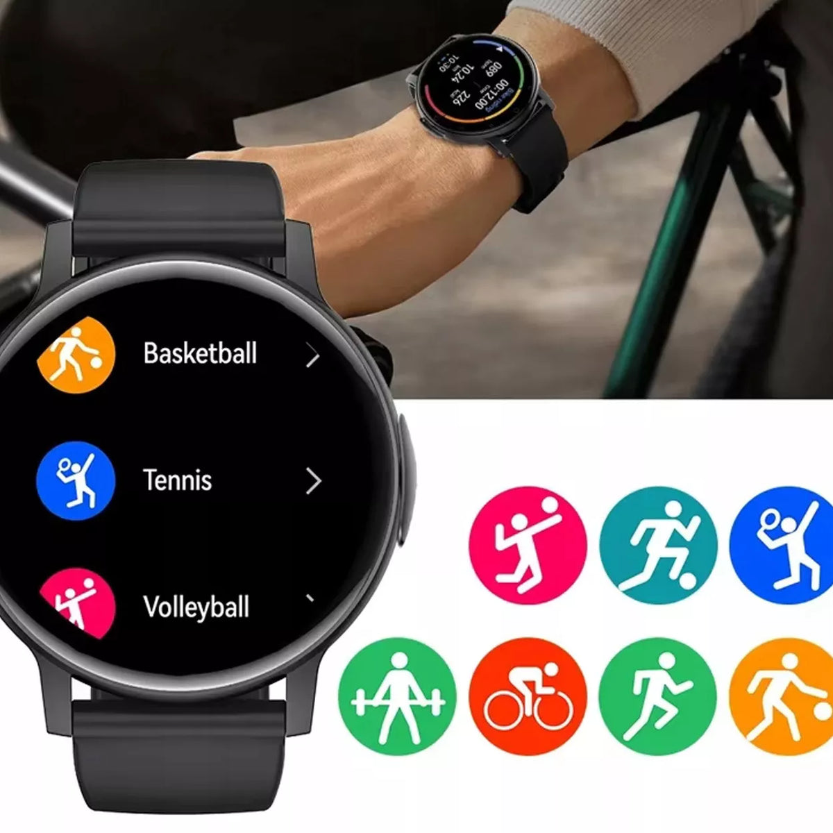 Išmanusis laikrodis Smartwatch su lietuvių kalba, skambučiais ir sporto funkcijomis vyrams bei moterims