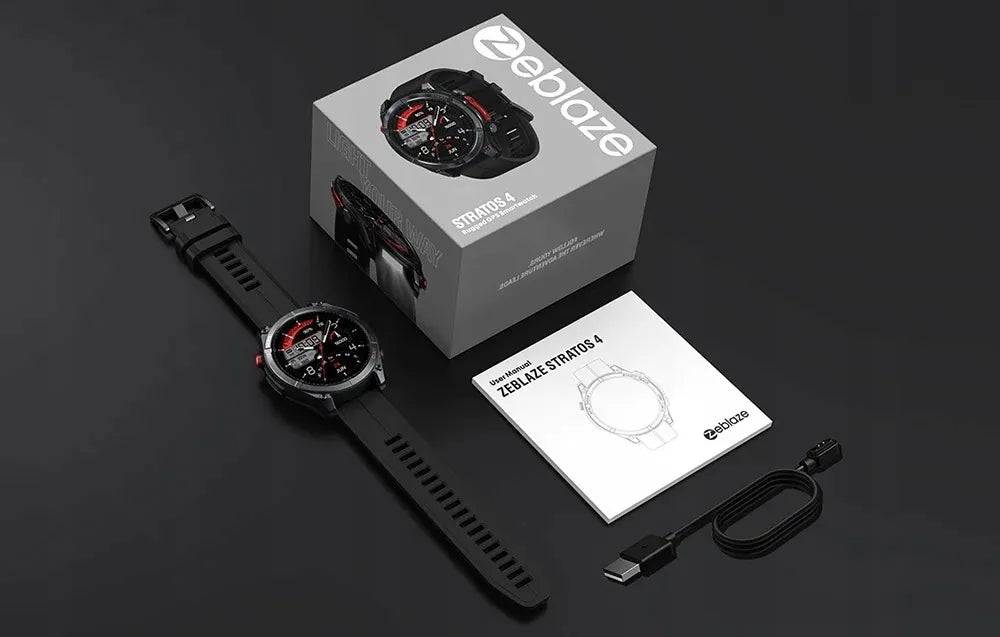 Išmanusis laikrodis „Zeblaze Stratos 4“ (juodas)