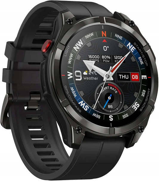 Išmanusis laikrodis „Zeblaze Stratos 4 Pro“, sportinis, GPS, AMOLED, 500 mAh, juodas