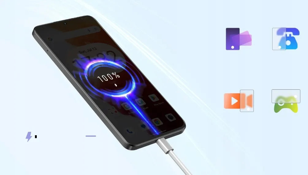 Išmanusis telefonas „Cubot Note 60“, Android 15, 16/128GB, NFC, Dual SIM, 4G, 7,2" ekranas, su dėklu