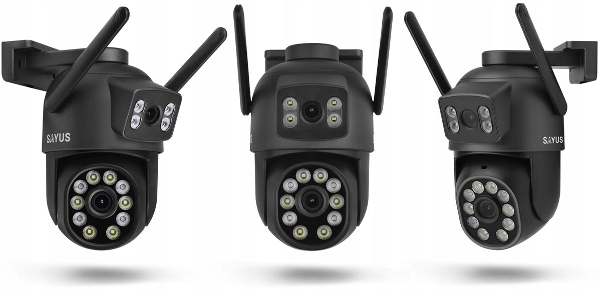Išorinė kamera 2x8MPx sukamoji dviguba 5x priartinimas ULTRA HD detekcija IP WIFI