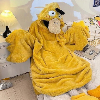 Itin minkštas „Pokémon“ Psyduck chalatas „Lazy Robe“, 100 cm
