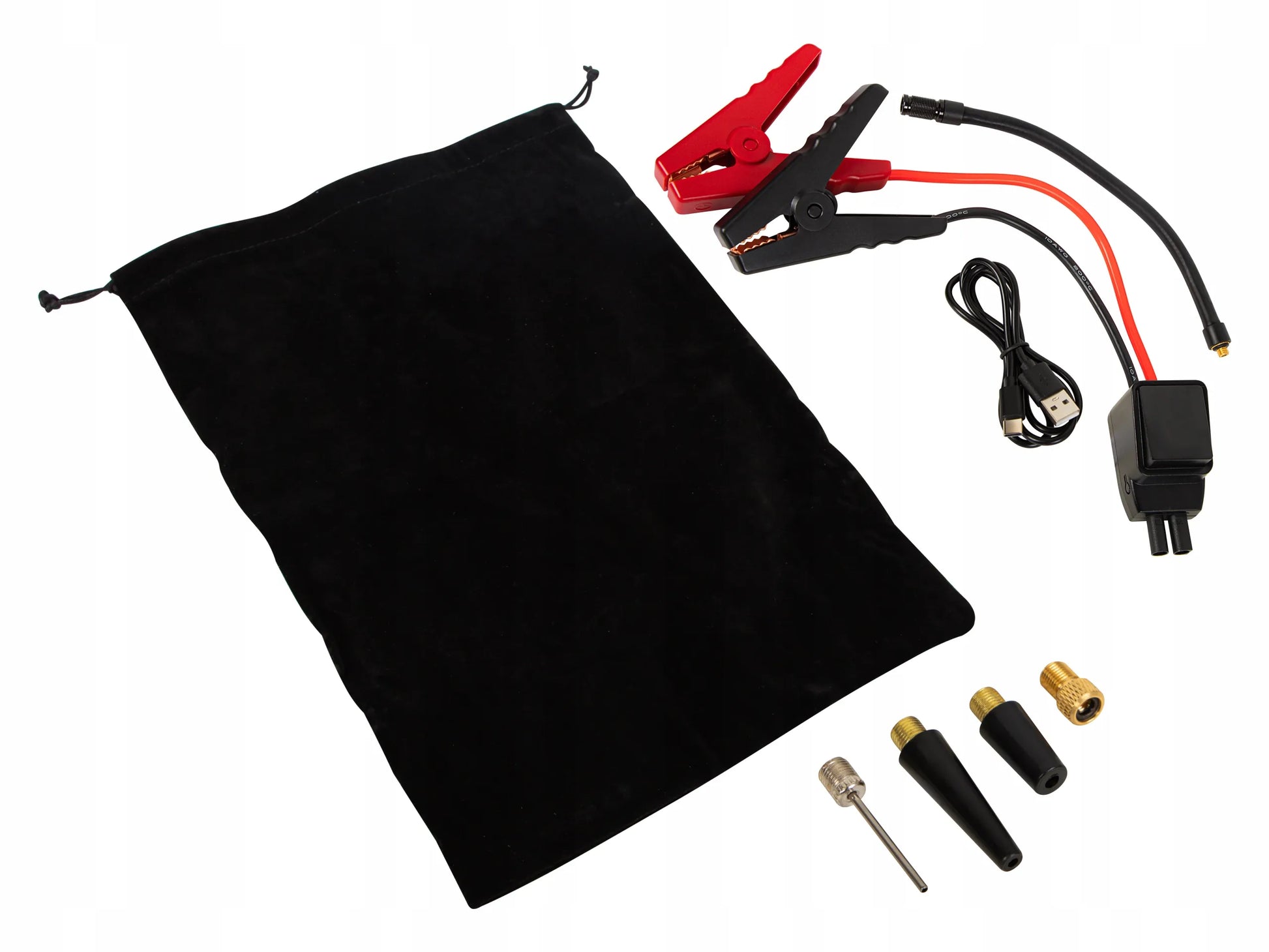 JUMP STARTER BOOSTER 16000 mAh ORO KOMPRESORIUS 150 PSI 10,3 BAR PROŽEKTORIUS POWERBANK