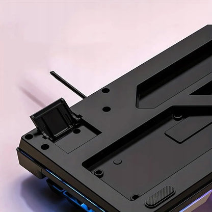 Juoda LED apšvietimo žaidimų klaviatūra DSJ K_500 su pele