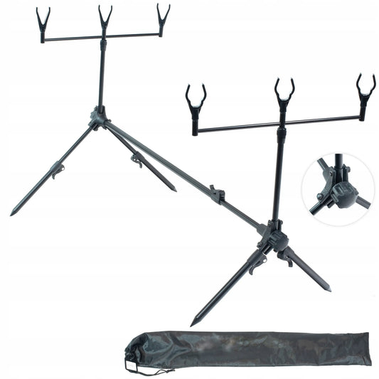 Juoda NECO karpinė atrama 3 meškerėms „Rod Pod“ su šakutėmis