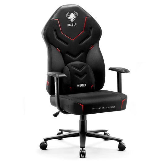 Juoda pasukama žaidimų kėdė DIABLO CHAIRS X-Gamer Normal Size „Dark Obsidian“
