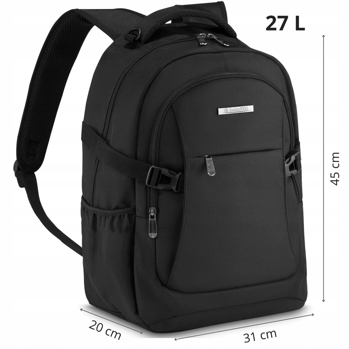 Juoda sportinė vyriška kuprinė laptopui, mokyklai, talpi