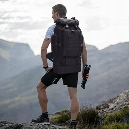 Juoda turistinė, alpinizmo kuprinė – plečiama nuo 70L iki 100L