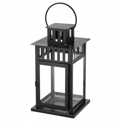 Juodas IKEA BORRBY žibintas, 28 cm