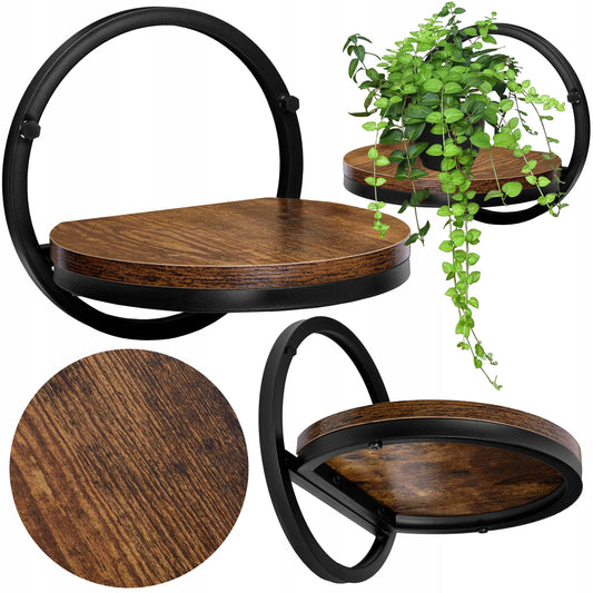 Juodas metalinis sieninis gėlių stovas EBRO Rustic loft