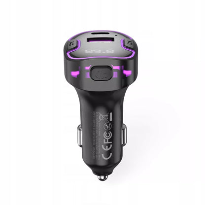 Juodas „XO“ FM transmiteris BCC12 „Bluetooth“, MP3, automobilinis įkroviklis 3,1 A